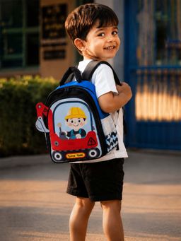 Little Surprise Box - Red 3D Trucker Baby Backpack for Toddlers & Kids (2-6 Years)
