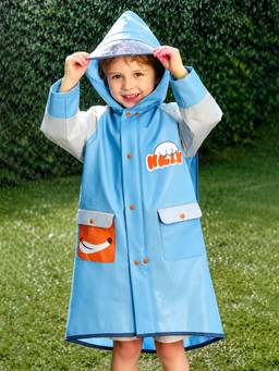 Little Surprise Box - Fox Pocket Knee Length Raincoat