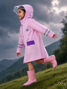 Little Surprise Box - Minimal Pink & Purple Pocket Raincoat for Kids & Teens