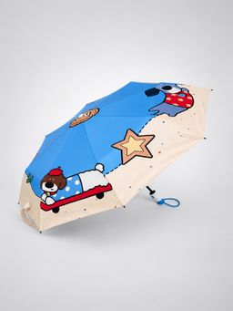 Little Surprise Box - Blue Puppy Auto Open & Close Rain & Sun Umbrella (16 Years And Above)