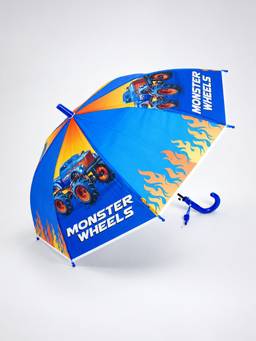 Little Surprise Box - Monster Truck & Flames Print Umbrella for Kids (7-12 Years)
