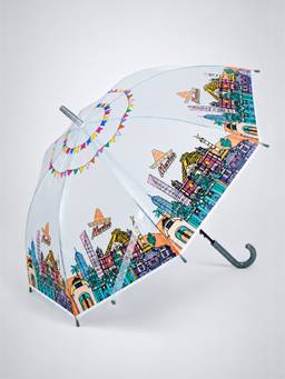 Little Surprise Box - Grey Mexico Landmark Print Umbrella for Teens & Adults (16 Years And Above)