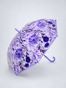Little Surprise Box - Purple Floral Tile Print Umbrella for Teens & Adults (16 Years And Above)