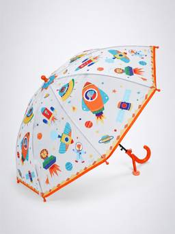 Little Surprise Box - Rocket Transparent Umbrella for Toddlers & Kids (2-6 Years)