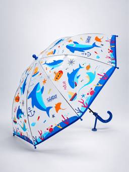 Little Surprise Box - Sea Shark Transparent Umbrella for Toddlers & Kids (2-6 Years)