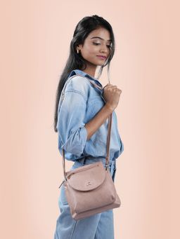 Metro - Pink Solid Synthenic Sling And Cross Bag