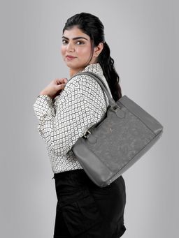 Mochi - Floral Grey Handbag