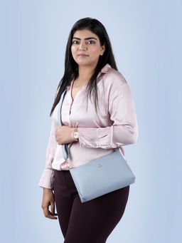 Mochi - Textured Light Blue Sling and Cross Bag