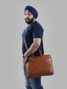 Mochi - Textured Tan Laptop Bag