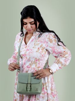 Mochi - Light Green Patterned Handbag