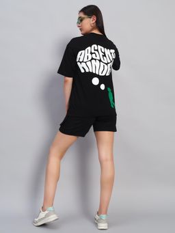 Griffel - Women Oversized Crew Neck Black T-Shirt