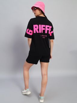 Griffel - Women Oversized Crew Neck Black T-Shirt