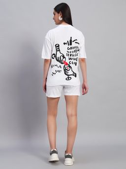 Griffel - Women Oversized Crew Neck White T-Shirt