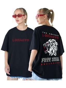 LEOTUDE - Women Emperor Black Oversized T-Shirt
