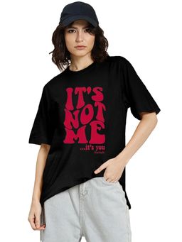 LEOTUDE - Women Me Black Oversized T-Shirt