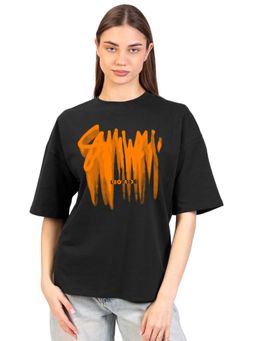 LEOTUDE - Women Sumwon Black Oversized T-Shirt