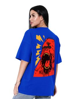 LEOTUDE - Women Gorilla Blue Oversized T-Shirt