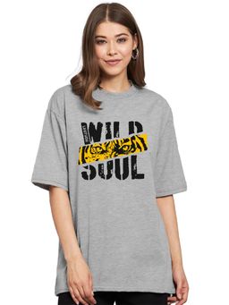 LEOTUDE - Women Soul Grey Oversized T-Shirt