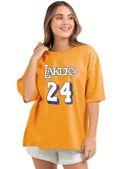LEOTUDE - Women Lakers Mustard Oversized T-Shirt