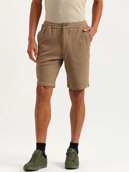 United Colors of Benetton - Beige Textured Comfort Fit Cordinate Shorts