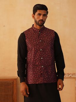 Jompers - Embellished Silk Blend Nehru Jacket