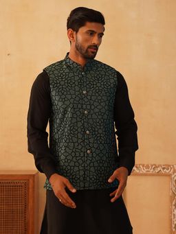 Jompers - Embellished Silk Blend Nehru Jacket
