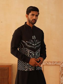 Jompers - Embroidered Silk Blend Nehru Jacket