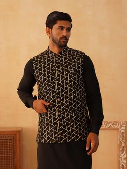 Jompers - Embellished Silk Blend Nehru Jacket