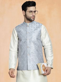 Jompers - Men Sequins and Embroidred Nehru Jacket
