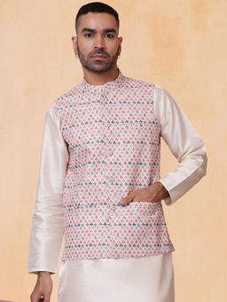 Jompers - Floral Printed and Embellished Nehru Jacket for Men