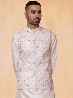 Jompers - Floral Printed and Embellished Nehru Jacket for Men