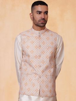 Jompers - Floral Printed and Embellished Nehru Jacket for Men