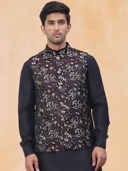 Jompers - Embossed Silk Blend Nehru Jacket