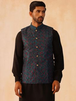 Jompers - Embroidered Silk Blend Nehru Jacket