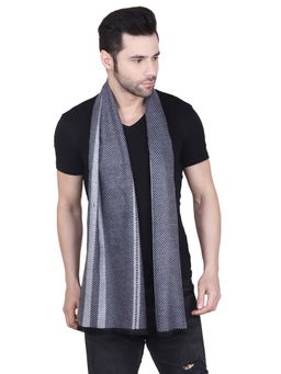 CAZZANO - Men Grey Stripes Muffler