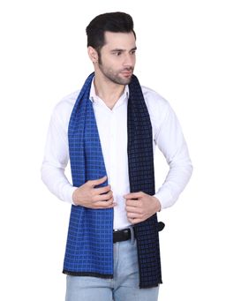 CAZZANO - Men Blue Embroidered Muffler