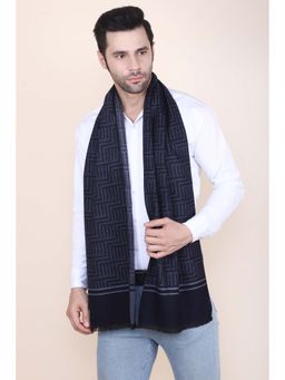 CAZZANO - Men Navy Blue Printed Muffler