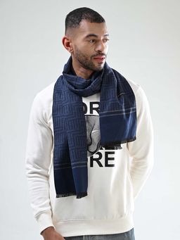 CAZZANO - Men Navy Blue Printed Muffler