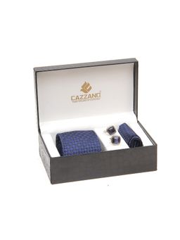 CAZZANO - Men Multi-Color Textured Tie and Pocket Square with Cufflings