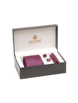 CAZZANO - Men Multi-Color Polka Dots Tie and Pocket Square with Cufflings