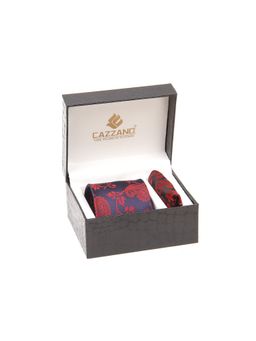 CAZZANO - Men Red Paisley Tie and Pocket Square