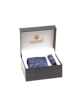 CAZZANO - Men Black Paisley Tie and Pocket Square
