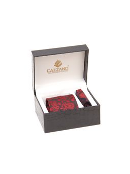 CAZZANO - Men Red Paisley Tie and Pocket Square