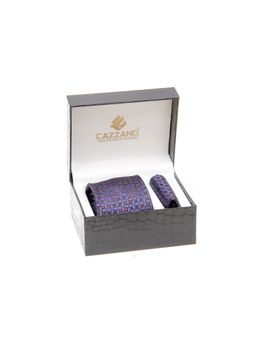 CAZZANO - Men Multi-Color Textured Tie and Pocket Square