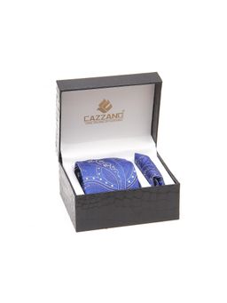 CAZZANO - Men Blue Paisley Tie and Pocket Square