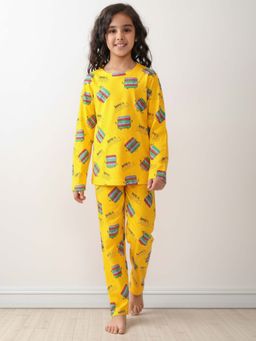 ANTHRILO - Yellow Pop It Long Girls T-Shirt with Pajama