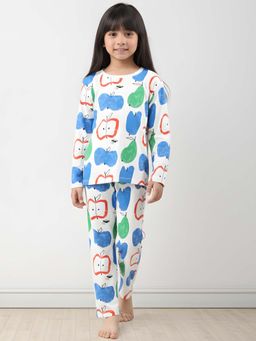 ANTHRILO - Apple Pear Girls Long Sleeve Pyjama Set - White