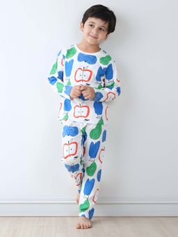 ANTHRILO - Apple Pear Long Sleeve Pyjama Set -White