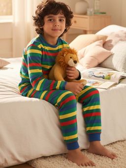 ANTHRILO - Green Yellow Red Stripe boys Pyjama Set - Multi