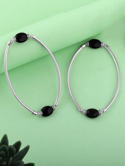 Estele - Flexible Lightweight Anklets, Gehena Rhodium Finish - Stylish Daily Wear Jewellery